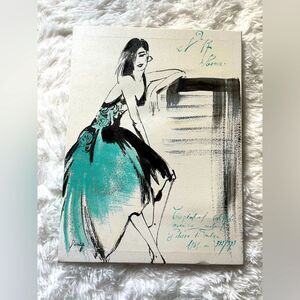 Anna Dusza Fashionista Wall Print on Canvas - Blue Black and White